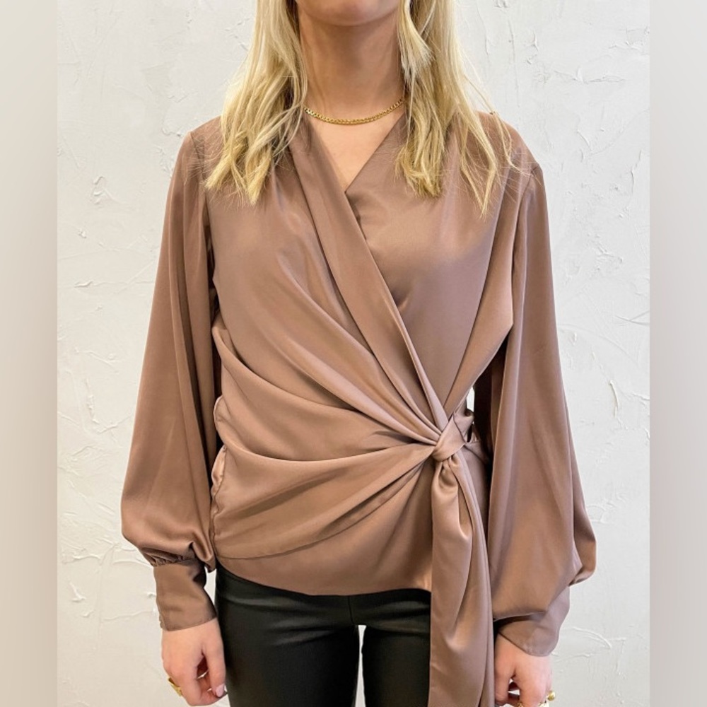 KARMAMIA NWT WRAP SILK BLOUSE
